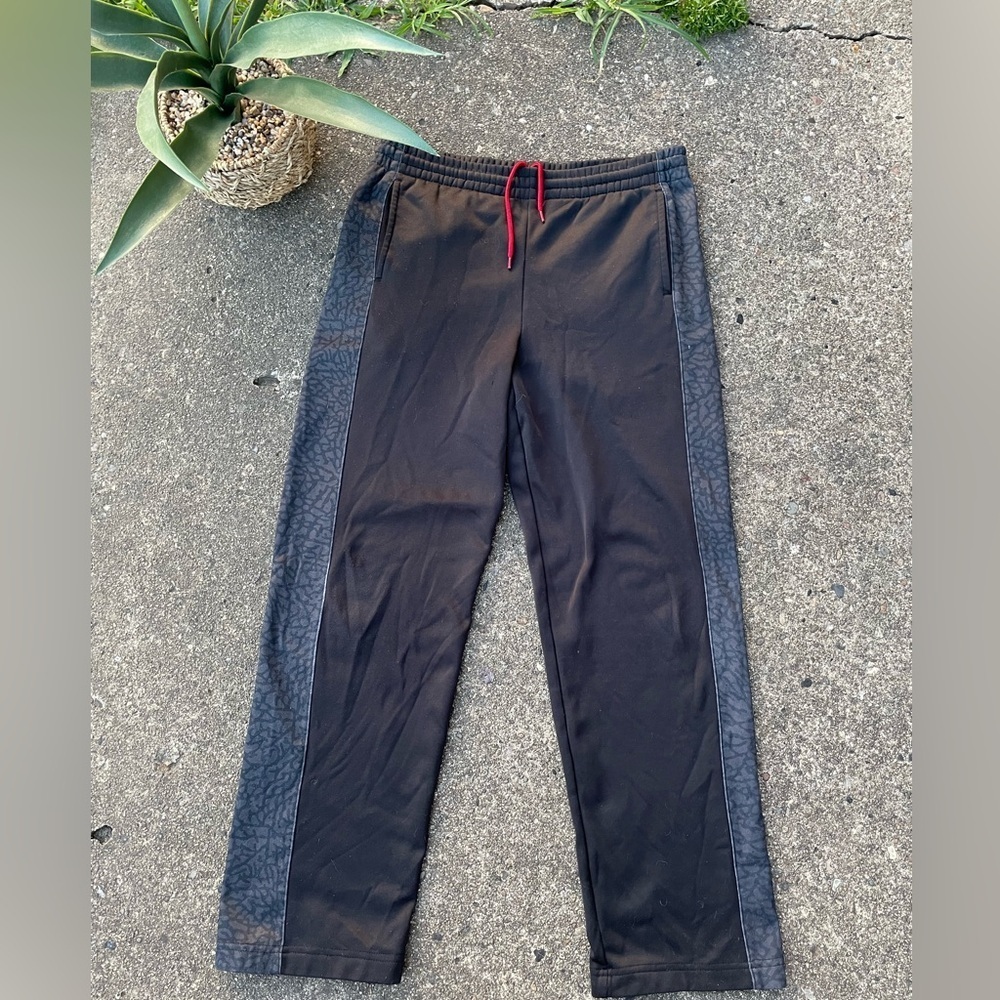 Jordan Black Sweatpants with Red Drawstring